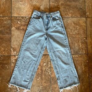 PacSun Denim Wide-Leg Jeans with Frayed Hem